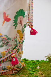 WOMEN'S WHITE CHIFFON IMAAN SAREE