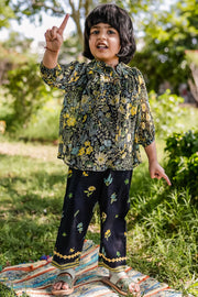 KID'S BLACK - MULTI COLOR CHIFFON ESME CO-ORD SET
