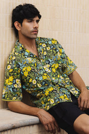 MEN'S BLACK - MULTICOLOR COTTON MOSS CEDRIC CO-ORD SET