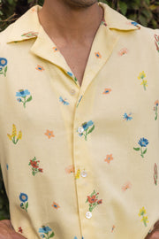 MEN'S PASTEL YELLOW COTTON MOSS ROWY CO-ORD SET