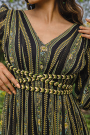 WOMEN'S BLACK - MULTI COLOR CHIFFON AMARA DRESS