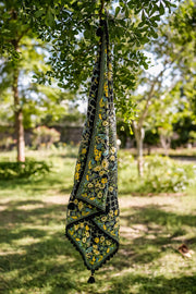 WOMEN'S BLACK - MULTICOLOR COTTON MOSS FREYA SCARF