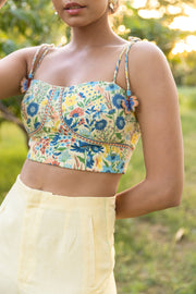 WOMEN'S YELLOW - MULTICOLOR COTTON MOSS ZUZI CORSET