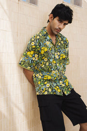 MEN'S BLACK - MULTICOLOR COTTON MOSS CEDRIC SHIRT