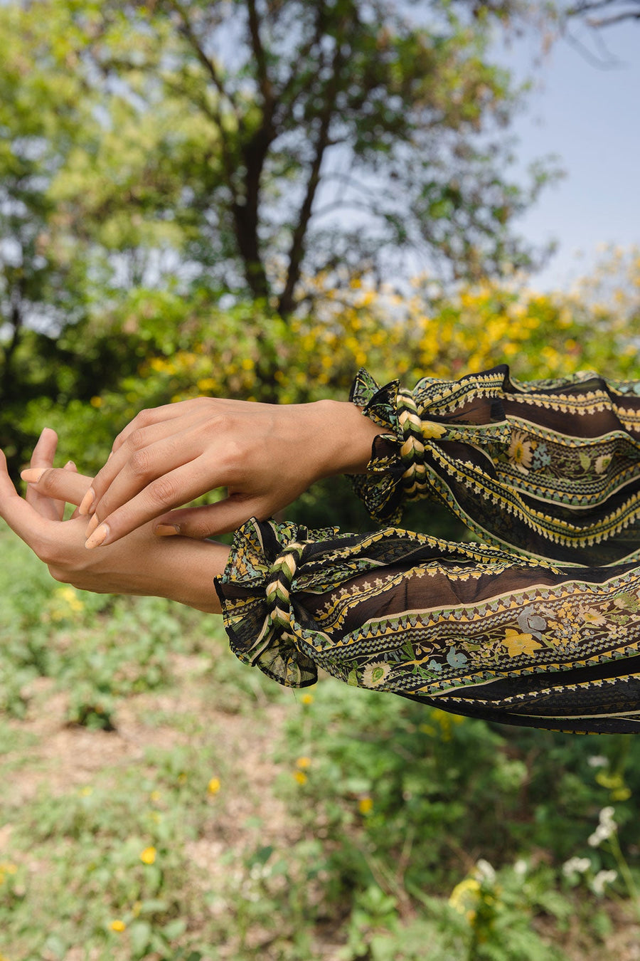 WOMEN'S BLACK - MULTI COLOR CHIFFON AMARA DRESS
