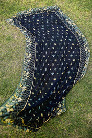 WOMEN'S BLACK - MULTI COLOR CHIFFON MULAN DUPATTA