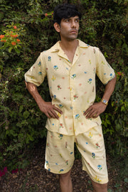 MEN'S PASTEL YELLOW COTTON MOSS ROWY SHIRT