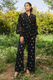 WOMEN'S BLACK - MULTICOLOR COTTON MOSS FELLA PANTS