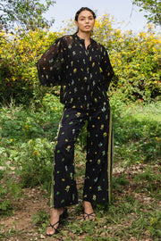 WOMEN'S BLACK CHIFFON BELLA SHIRT