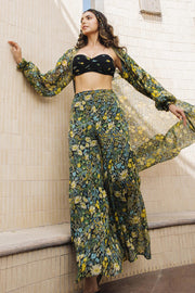 WOMEN'S BLACK - MULTICOLOR CHIFFON RIO BANDEAU