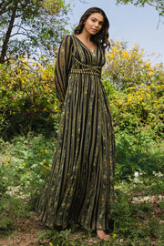 WOMEN'S BLACK - MULTI COLOR CHIFFON AMARA DRESS