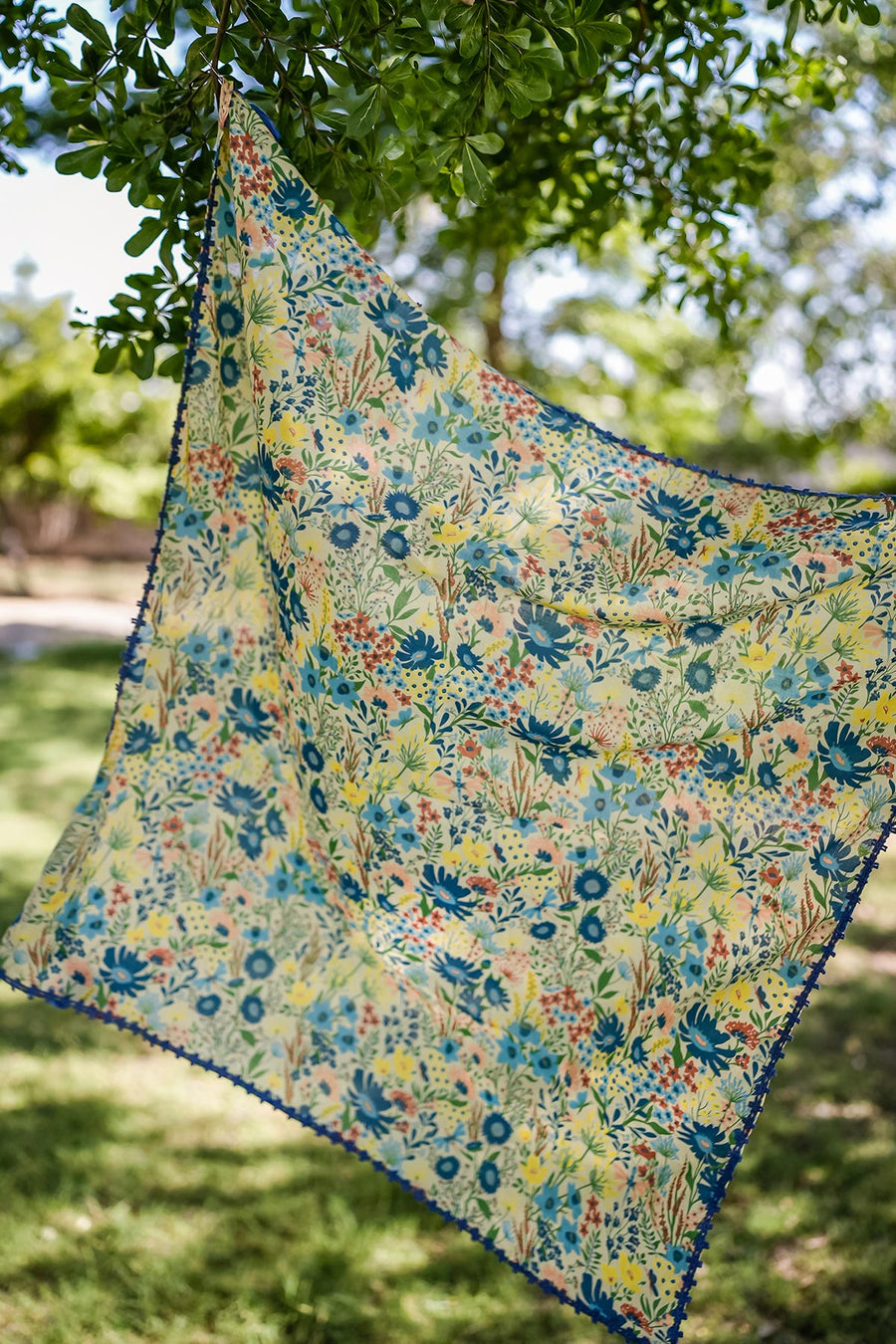 WOMEN'S PASTEL YELLOW - MULTI COLOR COTTON MOSS FERNA SCARF