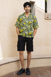 MEN'S BLACK - MULTICOLOR COTTON MOSS CEDRIC SHIRT