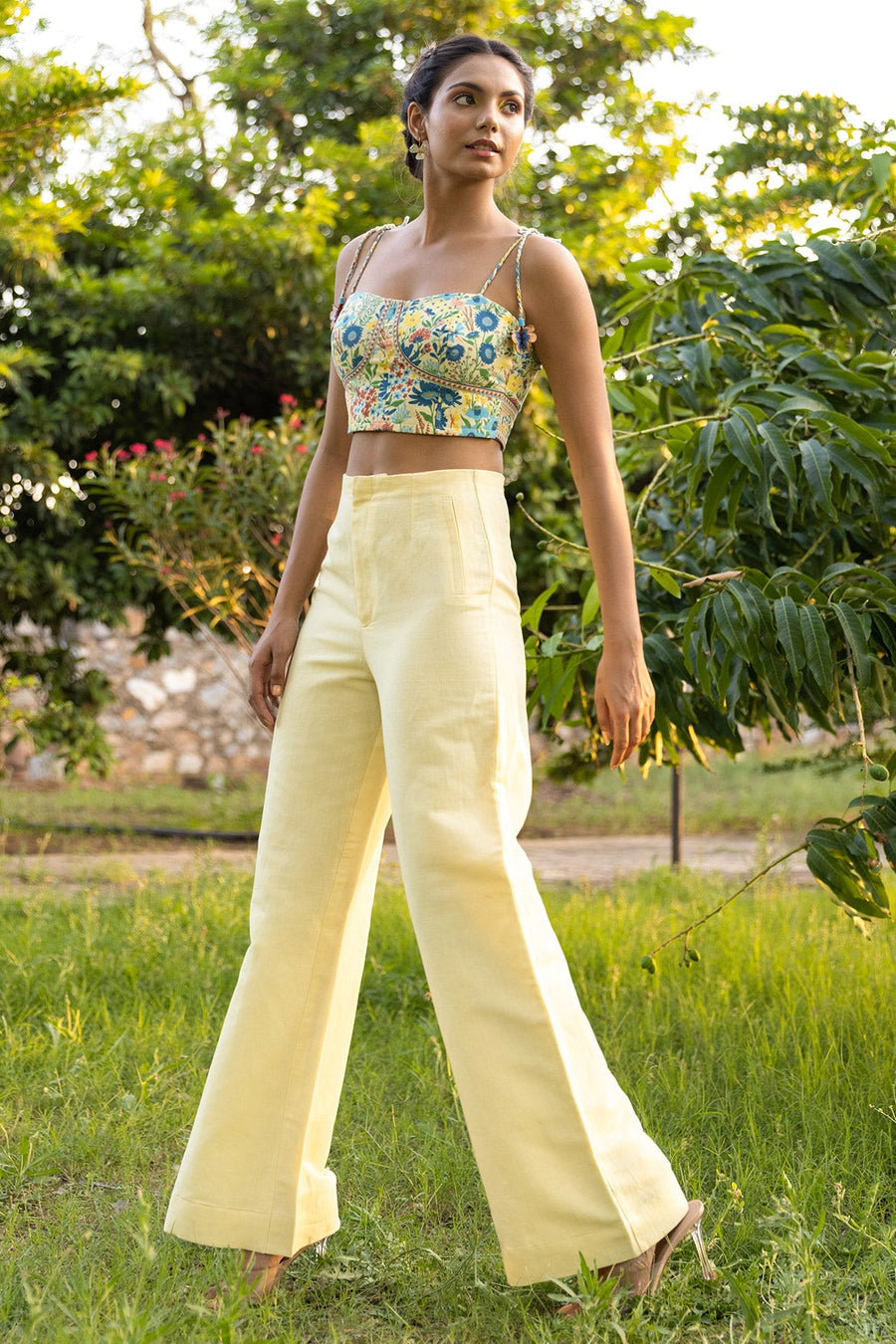 WOMEN'S YELLOW - MULTICOLOR COTTON MOSS ZUZI CORSET