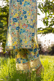 WOMEN'S PASTEL YELLOW - MULTICOLOR COTTON MOSS NOVA PANTS