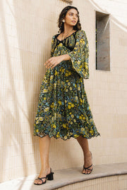 WOMEN'S BLACK - MULTI COLOR CHIFFON RAMONA DRESS