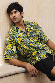 MEN'S BLACK - MULTICOLOR COTTON MOSS CEDRIC SHIRT