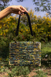 WOMEN'S BLACK - MULTICOLOR COTTON MOSS, COTTON VOILE HESTIA BAG