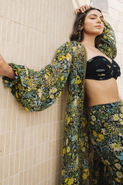 WOMEN'S BLACK - MULTICOLOR CHIFFON SOLANA SHRUG