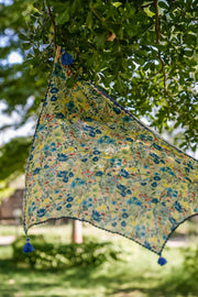 WOMEN'S PASTEL YELLOW - MULTI COLOR COTTON MOSS FERNA SCARF