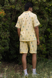 MEN'S PASTEL YELLOW COTTON MOSS ROWY CO-ORD SET