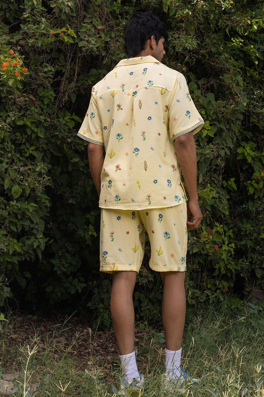 MEN'S PASTEL YELLOW COTTON MOSS ROWY CO-ORD SET