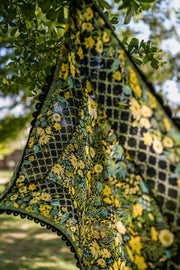 WOMEN'S BLACK - MULTICOLOR COTTON MOSS FREYA SCARF