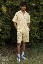 MEN'S PASTEL YELLOW COTTON MOSS ROWY SHIRT