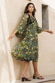 WOMEN'S BLACK - MULTI COLOR CHIFFON RAMONA DRESS