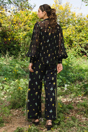 WOMEN'S BLACK - MULTICOLOR COTTON MOSS FELLA PANTS