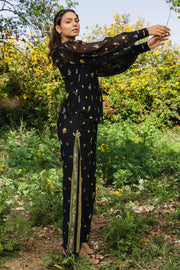 WOMEN'S BLACK CHIFFON BELLA SHIRT