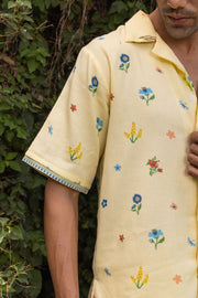 MEN'S PASTEL YELLOW COTTON MOSS ROWY CO-ORD SET