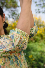 WOMEN'S PASTEL YELLOW - MULTI COLOR CHIFFON FIONNA SHORT DRESS