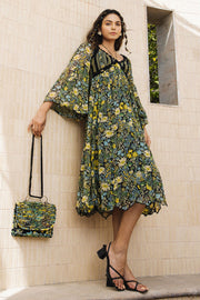 WOMEN'S BLACK - MULTI COLOR CHIFFON RAMONA DRESS