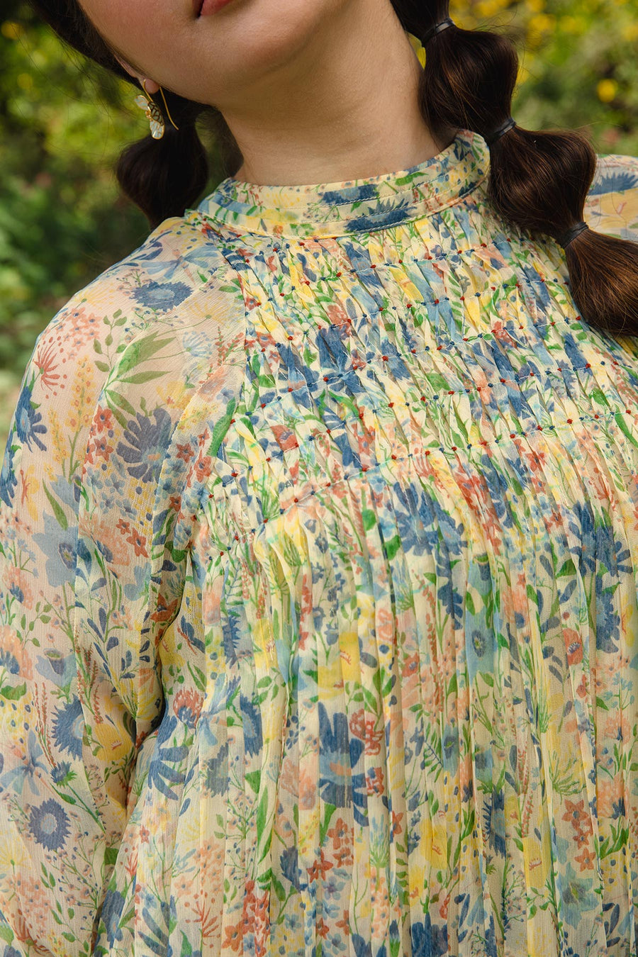 WOMEN'S PASTEL YELLOW - MULTI COLOR CHIFFON FIONNA SHORT DRESS