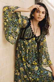 WOMEN'S BLACK - MULTI COLOR CHIFFON RAMONA DRESS