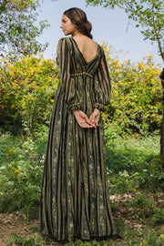 WOMEN'S BLACK - MULTI COLOR CHIFFON AMARA DRESS