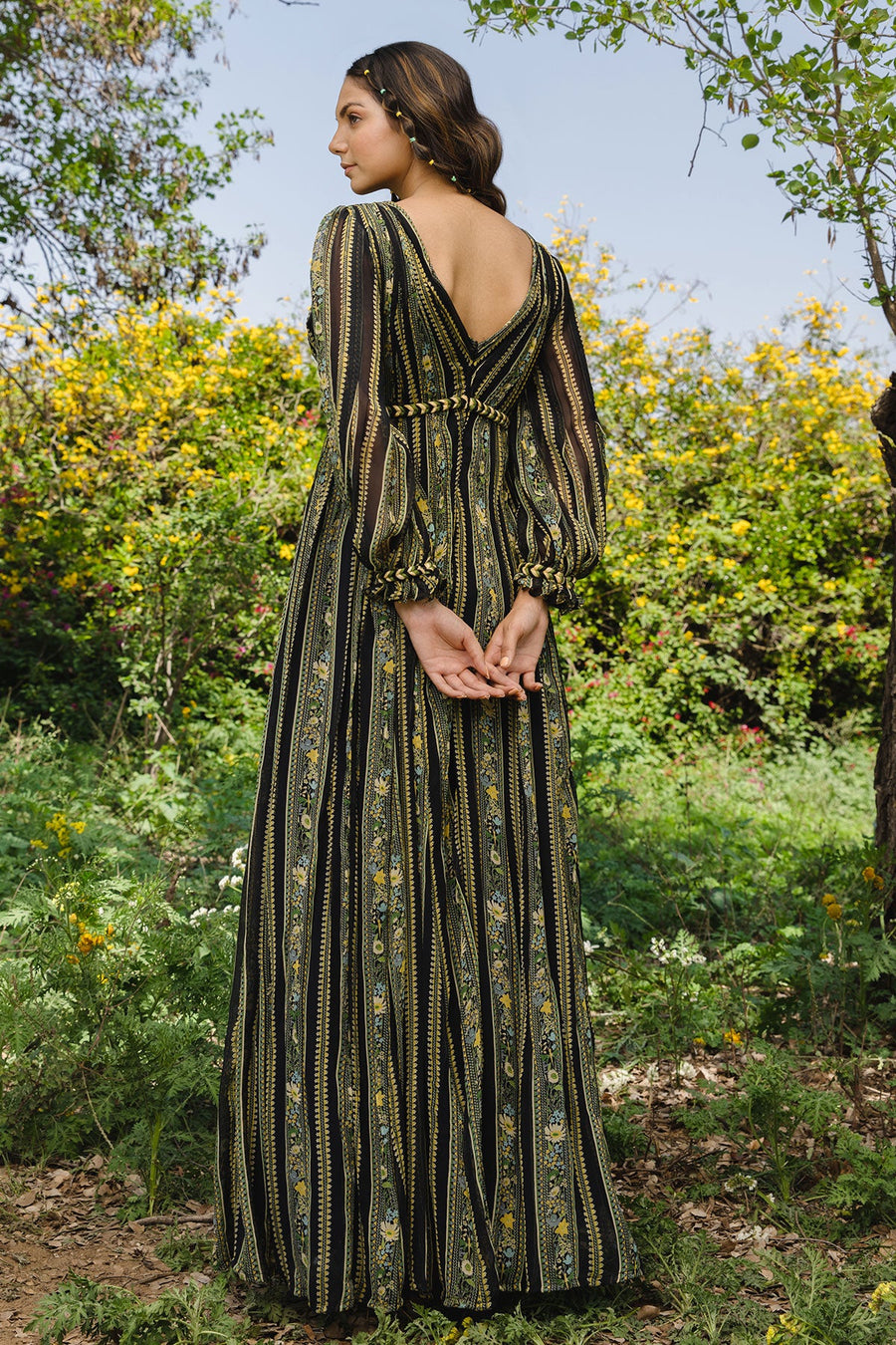 WOMEN'S BLACK - MULTI COLOR CHIFFON AMARA DRESS