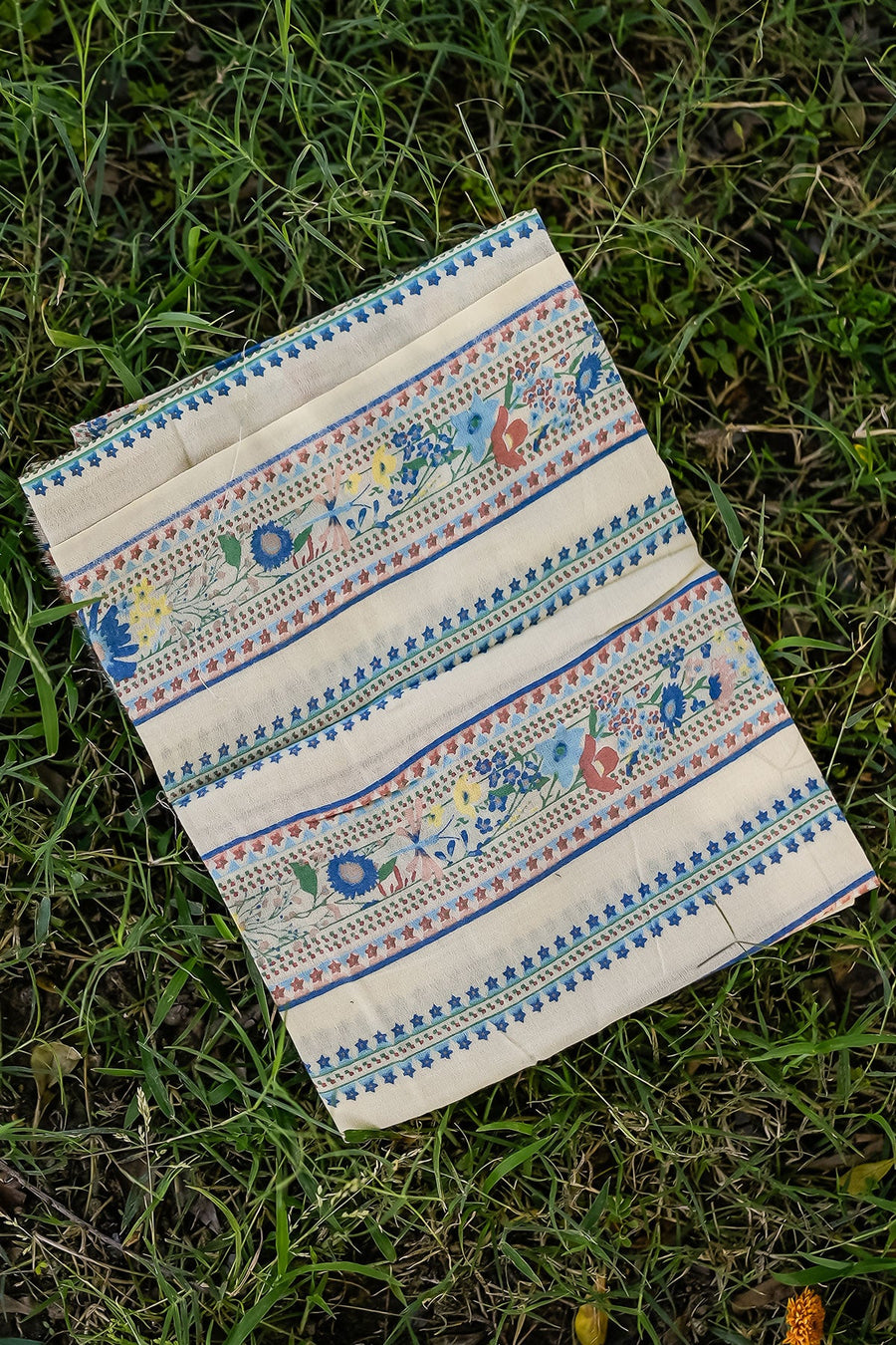 WOMEN'S PASTEL YELLOW - MULTI COLOR COTTON MOSS SERENITEE SAREE