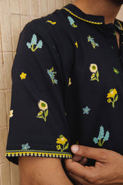 MENS WEAR BLACK COTTON MOSS PHOENIX CO-ORD SET