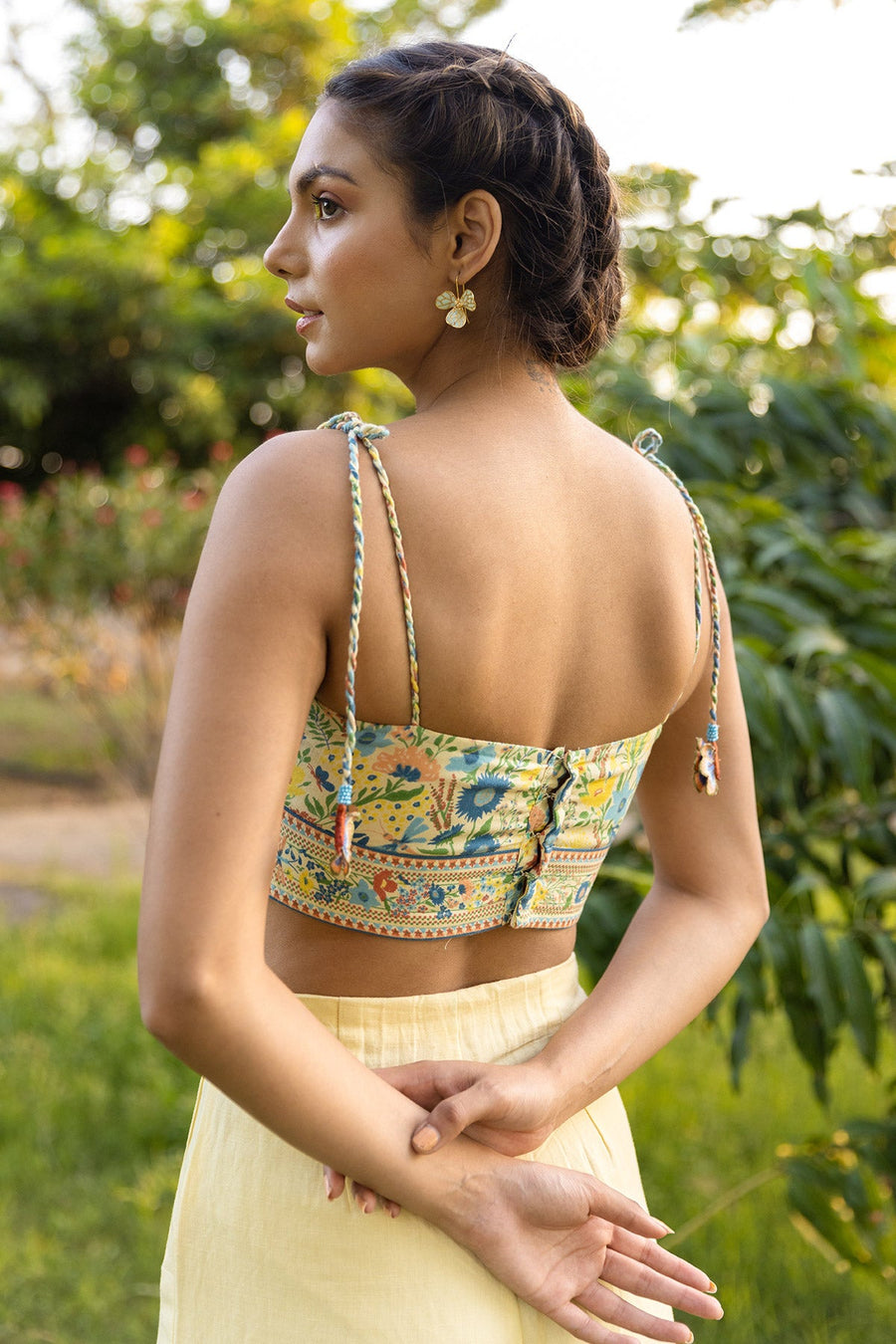 WOMEN'S YELLOW - MULTICOLOR COTTON MOSS ZUZI CORSET