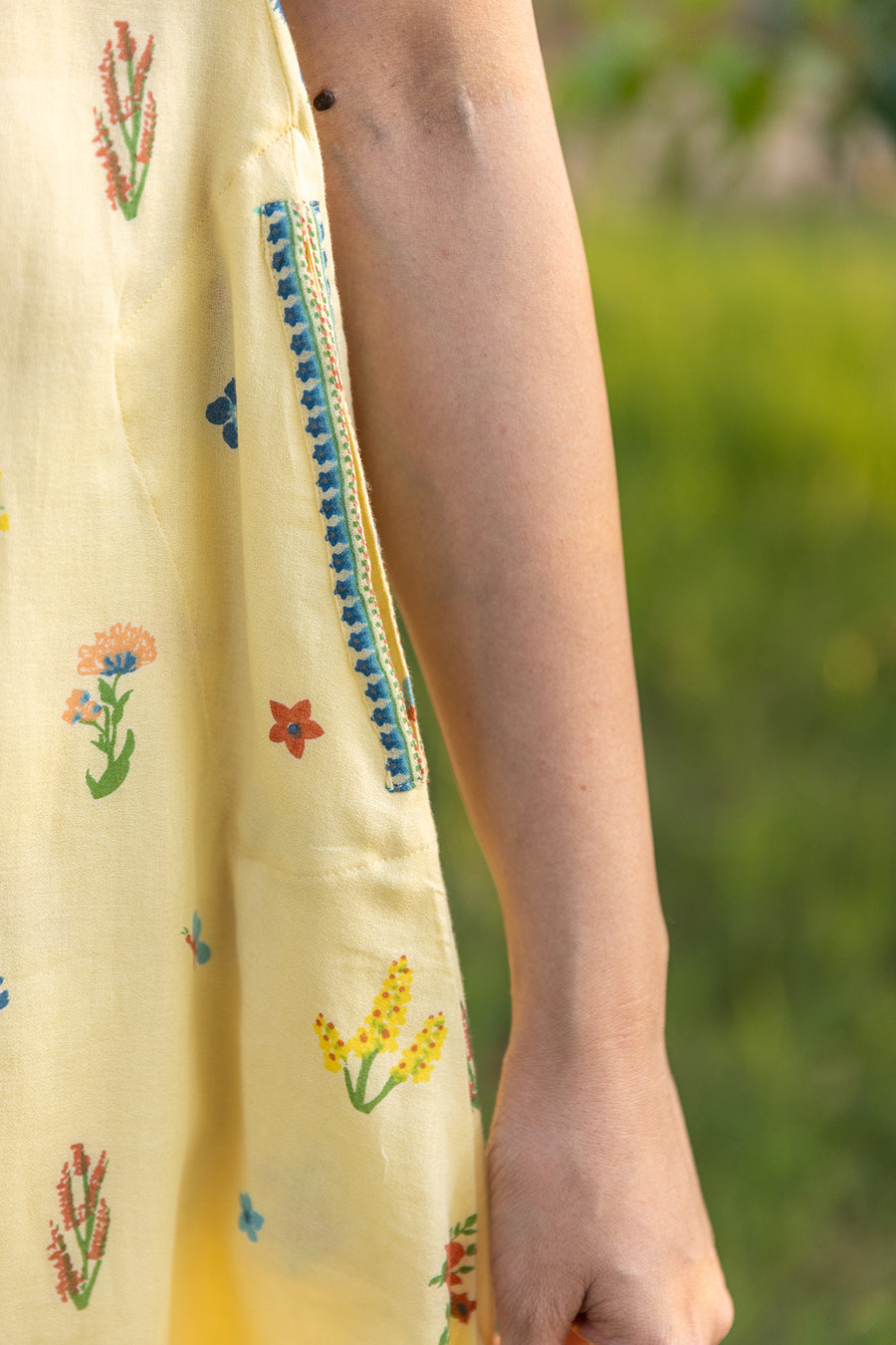 WOMEN'S PASTEL YELLOW COTTON MOSS BLISS CO-ORD SET