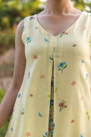 WOMEN'S PASTEL YELLOW COTTON MOSS BLISS CO-ORD SET