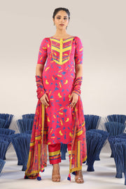 WOMEN'S PINK MODAL SATIN ANNI KIRTA