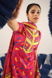 WOMEN'S PINK MODAL SATIN ANNI KURTA SET