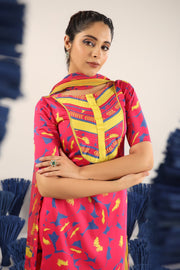 WOMEN'S PINK MODAL SATIN ANNI KURTA SET