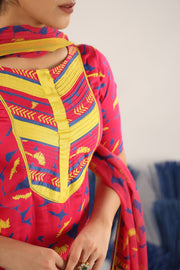 WOMEN'S PINK MODAL SATIN ANNI KURTA SET