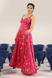 WOMEN'S PINK MODAL SATIN UDITI DRESS