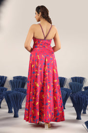 WOMEN'S PINK MODAL SATIN UDITI DRESS