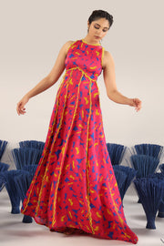 WOMEN'S PINK SATIN ORGANZA JOAD DRESS